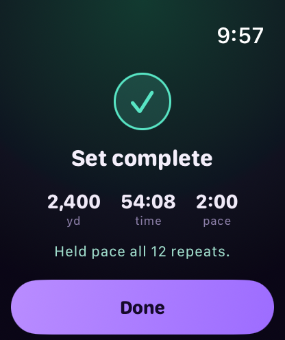 Done, and already logged, on the watch