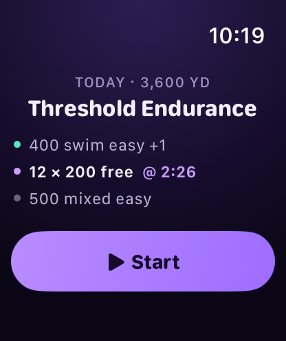 Start it on your watch, on the watch